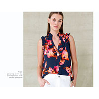 Go Sping Soiree Top | Sunset Peonies Print